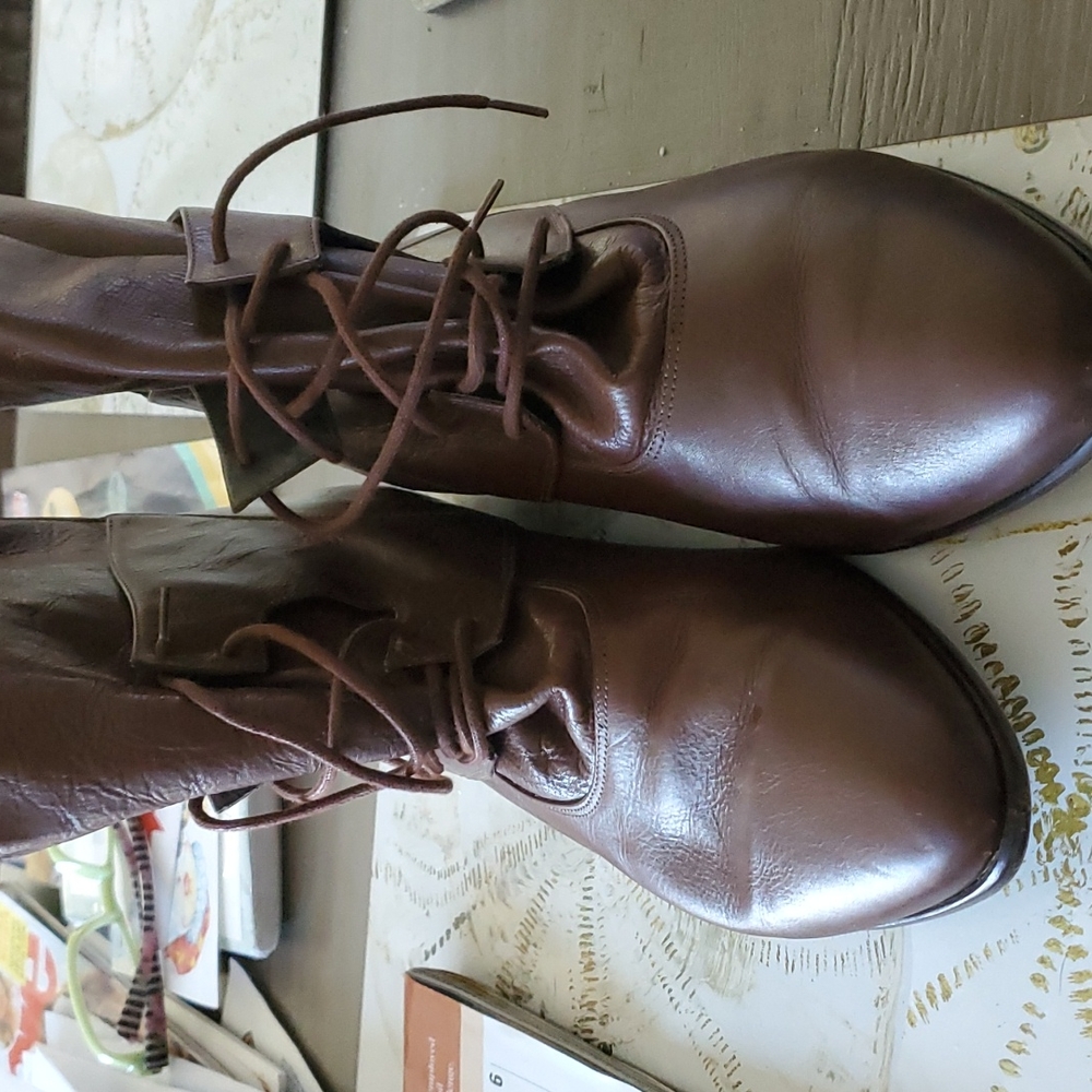 Vaneli brown leather size 10 boots.  Worn once.